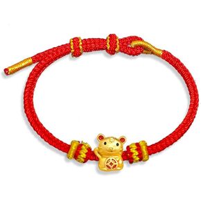 Panifio 2023 New Year of Rabbit Red String Bracelet Handwoven Adjustable Chinese Zodiac Animal Rabbit Charm Bracelet for Women New Year Jewelry Gifts