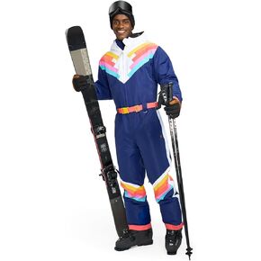 Tipsy Elves Retro Men's Ski Suits - Bright Warm Snow Suits for Men - Winter One Piece