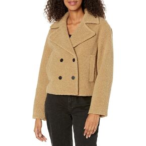 Theory Womens Faux Fur Teddy Peacoat Peacoat