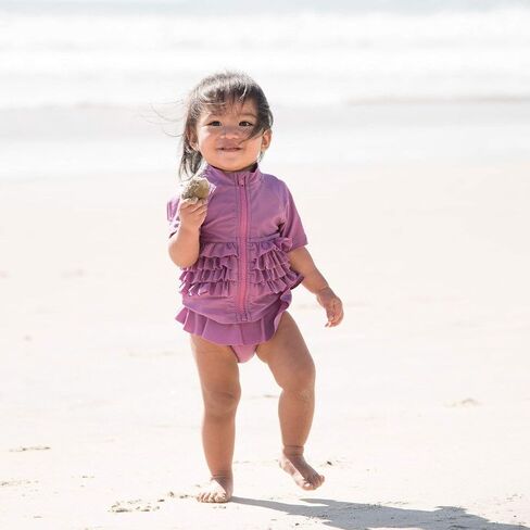 SwimZip Baby Rash Guard Set - Girl Short Sleeve 2 Piece Swimsuit with SPF in Saudi Arabia
