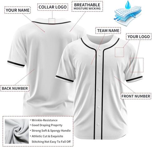 جيرسي البيسبول للرجال، جيرسي البيسبول فارغة، جيرسي البيسبول. البيسبول جيرسي B.WxuAznza in Kuwait