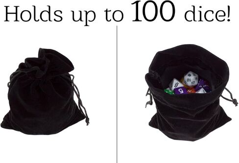 Large 7" x 5" Black Velour Pouch with Drawstring by Wiz Dice (Embroidered) in Saudi Arabia