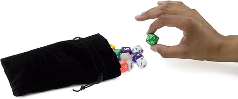 Large 7" x 5" Black Velour Pouch with Drawstring by Wiz Dice (Embroidered) in Saudi Arabia