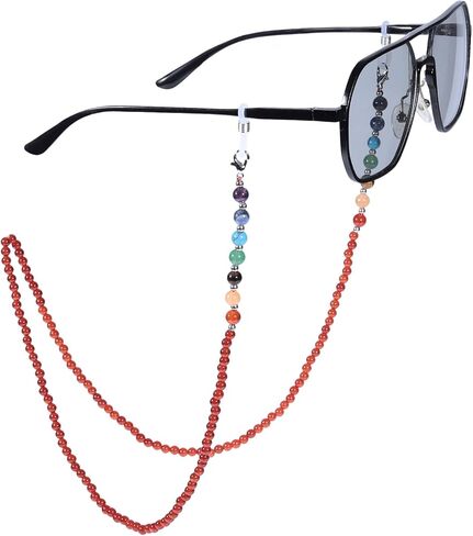 TUMBEELLUWA الريكي 7 شقرا حجر الخرز النظارات سلسلة كريستال مطرز قلادة النظارات الشمسية التجنيب حامل in Kuwait