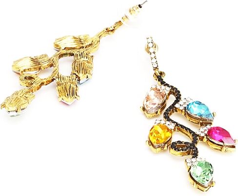 Christmas Earrings for Women Girls Colorful Crystal Bulb Candy Cane Bow Dangle Earrings Holiday Christmas Gift Xmas Light Earrings Jewelry in Kuwait