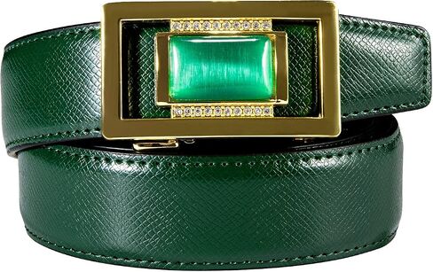 Barry.Wang Mens Ratchet Belt,Genuine Leather Belt with Automatic Buckle Alloy,Gift Set for Men in Kuwait