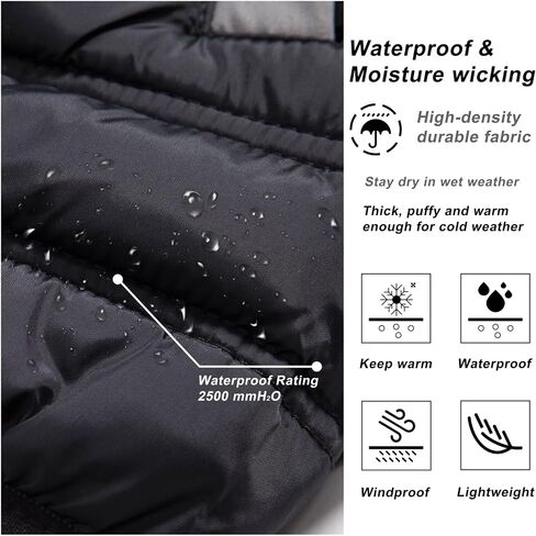 VtuAOL Men's Puffer Vest Outdoor Hooded Padded Vest Softshell Thick Outerwear Vest for Travel Hiking in Kuwait
