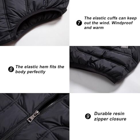 VtuAOL Men's Puffer Vest Outdoor Hooded Padded Vest Softshell Thick Outerwear Vest for Travel Hiking in Kuwait