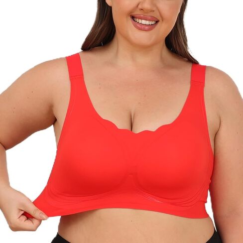 حمالة صدر نسائية لاسلكية من SHISUTA، دعم عالي، تغطية كاملة، مقاس كبير، حمالة صدر مريحة بدون خياطة، 4 خطافات يومية in Kuwait