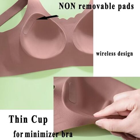 حمالة صدر نسائية لاسلكية من SHISUTA، دعم عالي، تغطية كاملة، مقاس كبير، حمالة صدر مريحة بدون خياطة، 4 خطافات يومية in Kuwait