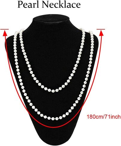 XMGBJYTQ 1920s-Gatsby-Flapper-Headpiece Costume Accessories Set 20s Flapper-Headband Pearl Necklace Gloves Accessories in Saudi Arabia