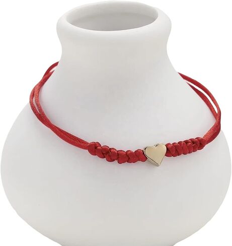 2 Pcs Heart Symbol Charm Bracelet for Women Adjustable Mother's Day Jewelry Gift Birthday Valentine’s Day Gifts for Women Mom, Wife, Girlfriend., no gemstone in Saudi Arabia