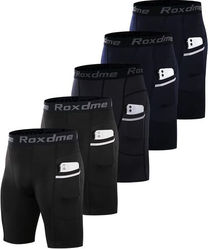 Roxdme 5 أو 1 حزمة السراويل ضغط الرجال دنة الرياضة السراويل الرياضية تجريب الجري الجوارب الأداء الملابس الداخلية in Kuwait