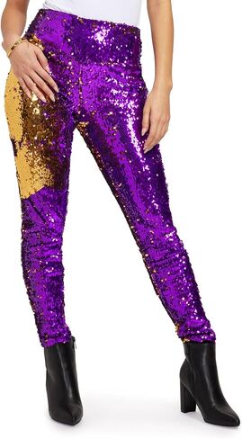 Tipsy Elves Mardi Gras Leggings - Comfortable Non See-Through Mid and High Waisted Stretch Leggings in Saudi Arabia