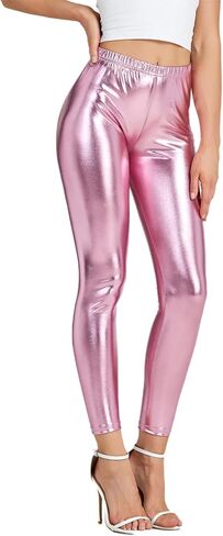 NewL Women Shiny Metallic Sports Leggings Bright Pencil Pant Fitness Fashion Jeggings Candy Color Trousers in Saudi Arabia