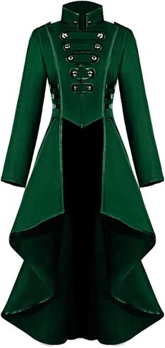 Gothic Steampunk Tailcoat Jacket for Women, Vintage Irregular Tuxedo Victorian Frock Coat Medieval Halloween Vampire Costumes in Saudi Arabia