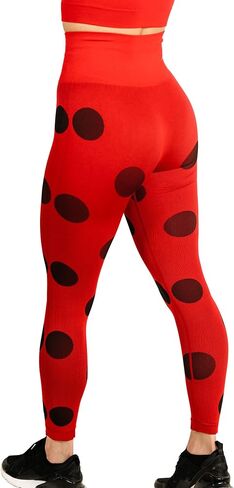 سروال ضيق للنساء من Miraculous Ladybug - بدون خياطة للتمرين في صالة الألعاب الرياضية والتمارين واليوجا والجري من MAXXIM in Kuwait