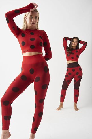 سروال ضيق للنساء من Miraculous Ladybug - بدون خياطة للتمرين في صالة الألعاب الرياضية والتمارين واليوجا والجري من MAXXIM in Kuwait