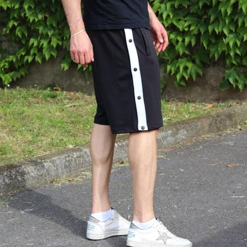 Wataxii Tear Away Shorts for Men Post Surgery Adaptive Clothing Wide Leg Snap Loose Fit Shorts in Kuwait