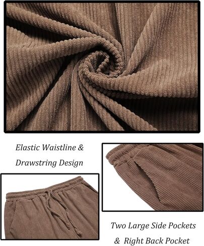 Men's 2 Piece Outfits Corduroy Casual Long Sleeve Shirt Pant Sets Fall Fashion Tracksuits in Saudi Arabia