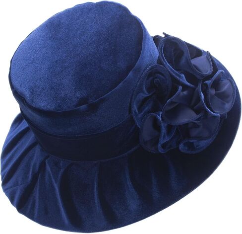 Lawliet Womens Wedding Occasion Formal Wide Brim Church Dressy Velvet Winter Hat A389 in Saudi Arabia