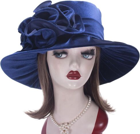 Lawliet Womens Wedding Occasion Formal Wide Brim Church Dressy Velvet Winter Hat A389 in Saudi Arabia
