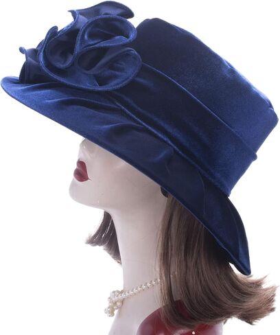 Lawliet Womens Wedding Occasion Formal Wide Brim Church Dressy Velvet Winter Hat A389 in Saudi Arabia