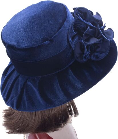 Lawliet Womens Wedding Occasion Formal Wide Brim Church Dressy Velvet Winter Hat A389 in Saudi Arabia