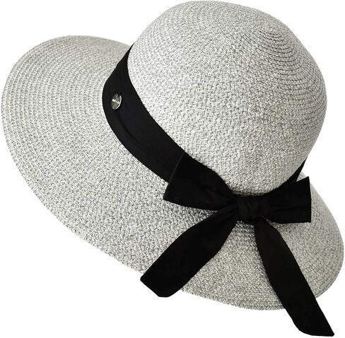 Somaler Womens Straw Sun Hats Wide Brim Foldable Beach Hats UV UPF 50+ Summer Sun Travel Hat for Women in Kuwait