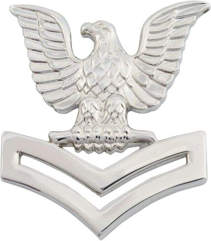 USN Cap Device Silver E-5 Petty Officer 2nd Class Regular Size Official Mirror Finish in Saudi Arabia