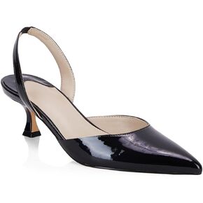 Juliet Holy Womens Pumps Shoes Pointed Toe Slip on Slingback Elastic Strap Classic Kitten Heels