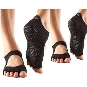 toesox Bellarina Half Toe Multi Pack - Grip Non-Slip Toe Socks for Pilates, Barre, Yoga, Ballet, Black, Charcoal, Echo in Saudi Arabia
