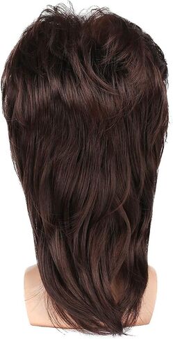 Mens Mullet Wigs for 70s 80s Costumes,Halloween Party Personality Accessory Cosplay Hair Wig (Black) in Saudi Arabia