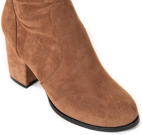 N.N.G Women Over Knee Boots Thigh High Suede Block Heel Lace Up Black Winter Long OTK Comfort in Kuwait