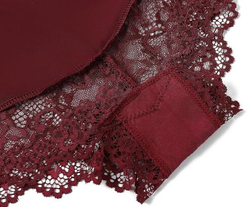 شورت نسائي من الدانتيل من Flonica، ملابس داخلية نسائية مريحة عالية الخصر، سراويل داخلية مثيرة للنساء، عبوة من 6 قطع in Kuwait