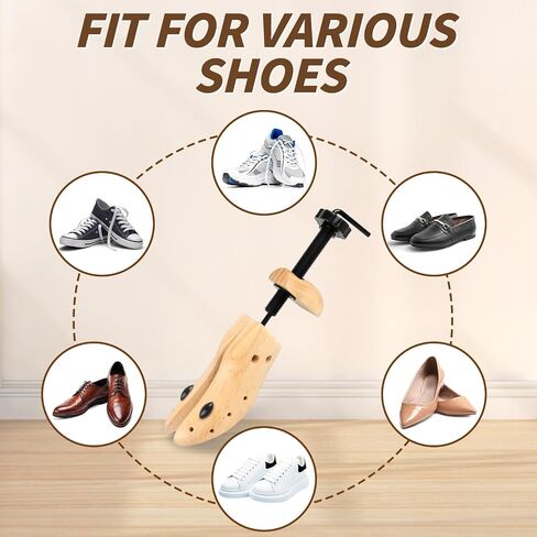 Demarzily 2 Way Shoe Stretcher Women Men,Upgrade Wooden Shoe Stretcher for Adjustable in Length and Width,Wood Shoe Shaper Expander for Man's Size 9 to 13 Women's Size 10 to 13.5 in Saudi Arabia