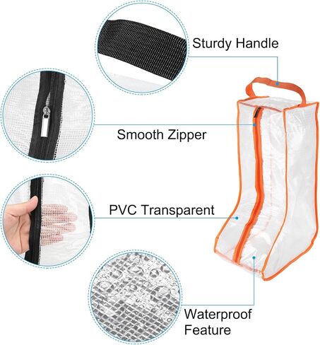 PATIKIL Boots Storage Bags, 2 Pack Waterproof Boots Protector Bag Tall Boots Organizer Bags for Travel Daily Use, Black in Saudi Arabia