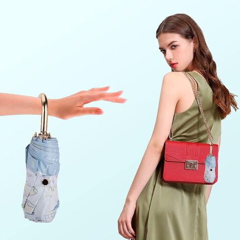 مظلة سفر كايلينستر، مظلة قابلة للطي مدمجة، مظلة صغيرة للمطر والشمس، مظلة شمسية للحماية من الأشعة فوق البنفسجية، 8 أضلاع مظلة مقاومة للرياح، مظلة خفيفة الوزن ومحمولة للنساء والفتيات in Kuwait