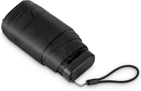 LEAGERA Mini Umbrella For Purse - Open Diameter 35inch, Small Travel Umbrella Compact Mini Waterproof Umbrellas for Rain, Suitable for Women Purse and Pocket, Manual-Openin, Black in Kuwait