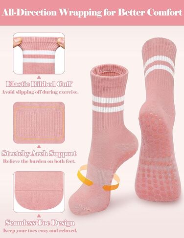 جوارب Olreco بيلاتيس مع مقابض للنساء، جوارب بيلاتيس باري، جوارب يوجا، جوارب جريبي، جوارب مستشفى غير قابلة للانزلاق in Kuwait