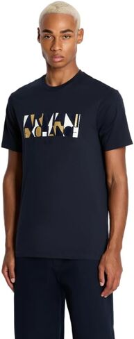 A｜X ARMANI EXCHANGE Men's Regular Fit Cotton Jersey Crew Neck Block Logo Tee in Saudi Arabia