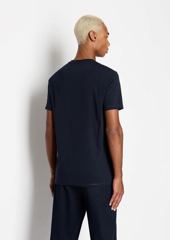 A｜X ARMANI EXCHANGE Men's Regular Fit Cotton Jersey Crew Neck Block Logo Tee in Saudi Arabia