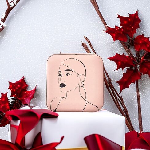 صندوق تنظيم مجوهرات السفر من HaicoM | منظم سفر المجوهرات الصغيرة للنساء | صناديق المجوهرات الوردية | أساسيات السفر للنساء والفتيات | حامل القرط in Kuwait