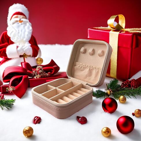 صندوق تنظيم مجوهرات السفر من HaicoM | منظم سفر المجوهرات الصغيرة للنساء | صناديق المجوهرات الوردية | أساسيات السفر للنساء والفتيات | حامل القرط in Kuwait