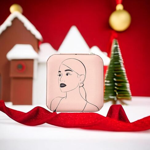 صندوق تنظيم مجوهرات السفر من HaicoM | منظم سفر المجوهرات الصغيرة للنساء | صناديق المجوهرات الوردية | أساسيات السفر للنساء والفتيات | حامل القرط in Kuwait