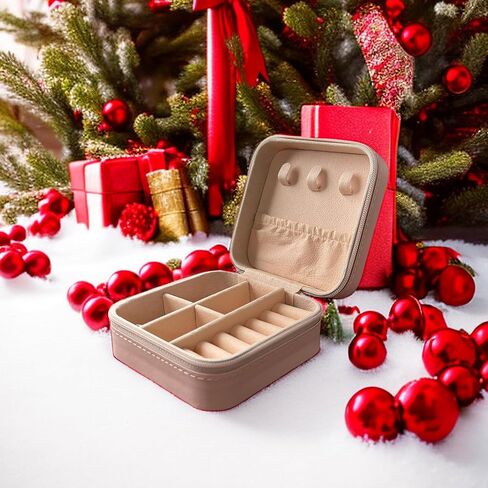 صندوق تنظيم مجوهرات السفر من HaicoM | منظم سفر المجوهرات الصغيرة للنساء | صناديق المجوهرات الوردية | أساسيات السفر للنساء والفتيات | حامل القرط in Kuwait