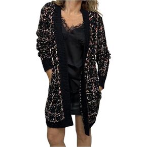 CAPPUCCINI Women's Tweed Style Long Cardigan in Kuwait