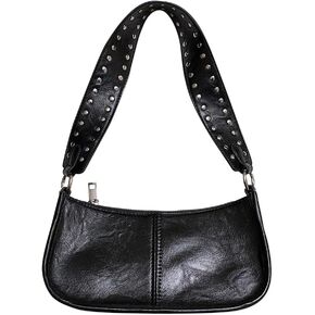 GETERUUV Red Shoulder Bag Y2k Purse for Women Trendy Leather Handbag 90s Clutch Purse Top Handle Satchel Retro Crossbody Bag