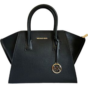 Michael Kors Avril Large Top Zip Slouch Satchel Crossbody Black Leather in Kuwait