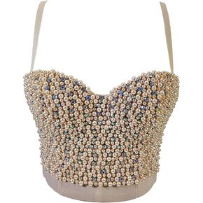 VEENDEO Women's Lace Bustier Corset Wedding Party Crop Top Bra Vest